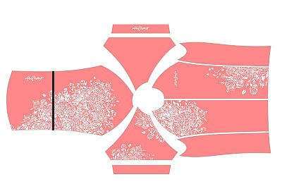 Dámský cyklistický dres FLOWERS CORAL s návleky na ruce