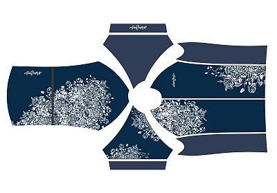 Dámský cyklistický dres Flowers Dark Blue k s návleky na ruce