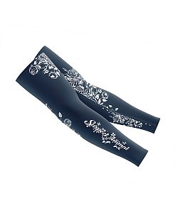 Dámský cyklistický dres Flowers Dark Blue k s návleky na ruce