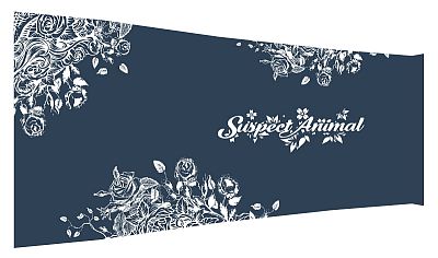 Dámský cyklistický dres Flowers Dark Blue k s návleky na ruce