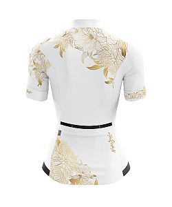 Dámský cyklistický dres FLOWERS GOLD s návleky na ruce