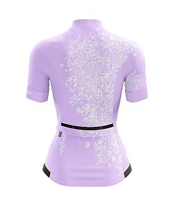 Dámský cyklistický dres FLOWERS LILA s návleky na ruce