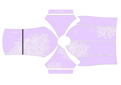 Dámský cyklistický dres FLOWERS LILA s návleky na ruce