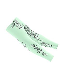 Dámský cyklistický dres Flowers Mint s návleky na ruce