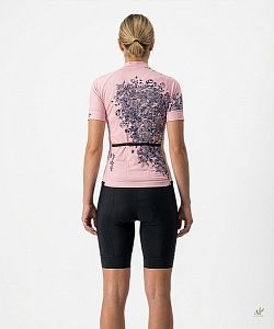 Dámský cyklistický dres Flowers Old Pink s návleky na ruce