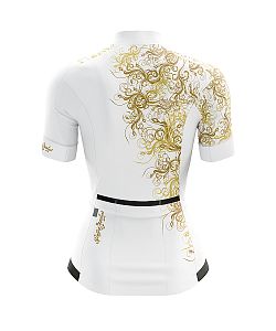 Dámský cyklistický dres Gold bílá s návleky na ruce