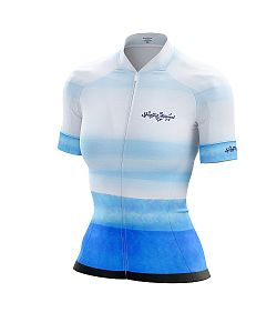 Dámský cyklistický dres STRIPS BLUE SKY s návleky na ruce
