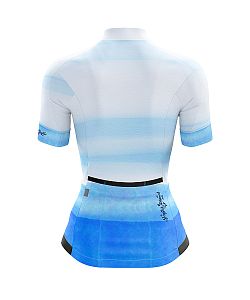 Dámský cyklistický dres STRIPS BLUE SKY s návleky na ruce