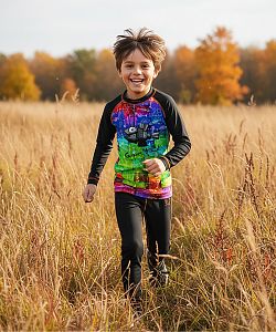 Dětské funkční spodky ROBORYBA černá Bamboo Ultra