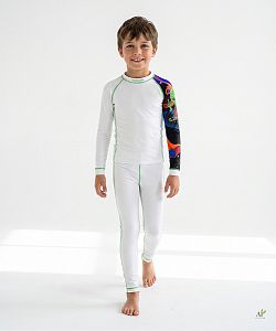 Dětské funkční triko dlouhý rukáv ALIEN bílá Bamboo Thermo