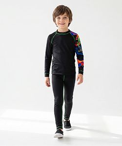 Dětské funkční triko dlouhý rukáv ALIEN černá Bamboo Thermo