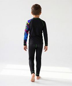 Dětské funkční triko dlouhý rukáv ALIEN černá Bamboo Thermo