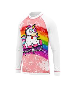 Dětské funkční triko dlouhý rukáv JEDNOROŽEC bílá Bamboo Heavy, 100