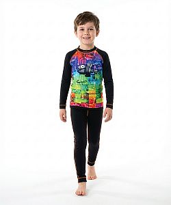 Dětské funkční triko dlouhý rukáv ROBORYBA černá Bamboo Light New