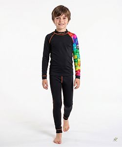 Dětské funkční triko dlouhý rukáv ROBORYBA černá Bamboo Thermo