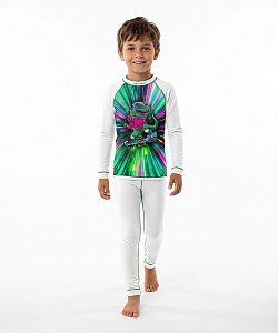 Dětské funkční triko dlouhý rukáv T-REX bílá Bamboo Ultra