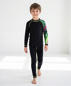 Dětské funkční triko dlouhý rukáv T-REX černá Bamboo Thermo