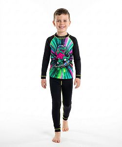 Dětské funkční triko dlouhý rukáv T-REX černá Bamboo Ultra