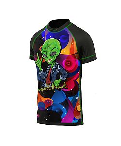 Dětské funkční triko krátký rukáv ALIEN černá Bamboo Light New