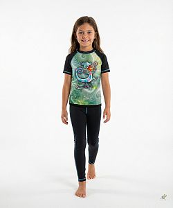 Dětské funkční triko krátký rukáv CHAMELEON černá Bamboo Ultra