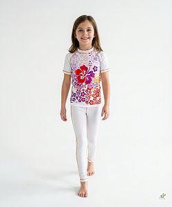 Dětské funkční triko krátký rukáv HAWAII Kids bílá Bamboo Ultra