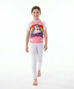 Dětské funkční triko krátký rukáv JEDNOROŽEC bílá Bamboo Light New