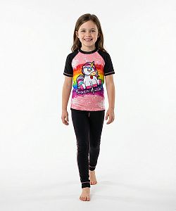 Dětské funkční triko krátký rukáv JEDNOROŽEC černá Bamboo Light New