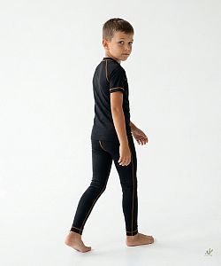 Dětské funkční triko krátký rukáv KEEP CALM černá Bamboo Ultra