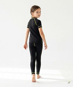 Dětské funkční triko krátký rukáv ROBOKOČKA černá Bamboo Ultra