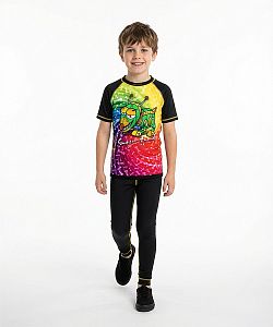 Dětské funkční triko krátký rukáv ROBOPES černá Bamboo Light New