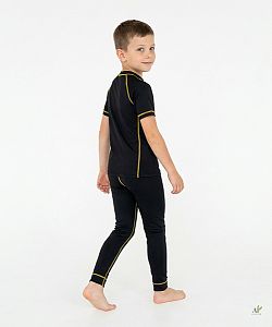 Dětské funkční triko krátký rukáv ROBOPES černá Bamboo Ultra
