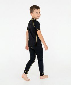 Dětské funkční triko krátký rukáv ROBOPES černá Bamboo Ultra