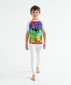 Dětské funkční triko krátký rukáv ROBORYBA bílá Bamboo Light New