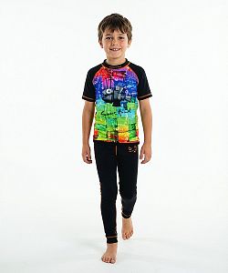 Dětské funkční triko krátký rukáv ROBORYBA černá Bamboo Light New