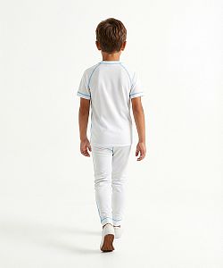 Dětské funkční triko krátký rukáv ROBOT bílá Bamboo Light New