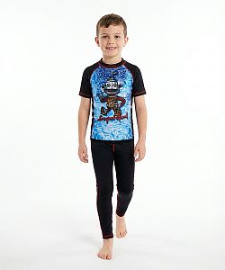 Dětské funkční triko krátký rukáv ROBOT černá Bamboo Ultra