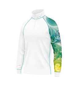 Dětské funkční triko se zipem CHAMELEON bílá Bamboo Thermo