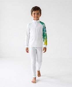 Dětské funkční triko se zipem CHAMELEON bílá Bamboo Thermo
