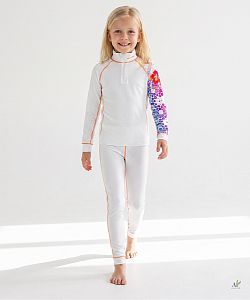 Dětské funkční triko se zipem HAWAII Kids bílá Bamboo Thermo