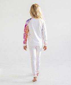 Dětské funkční triko se zipem HAWAII Kids bílá Bamboo Thermo