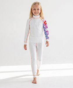 Dětské funkční triko se zipem HAWAII Kids bílá Bamboo Thermo
