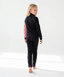 Dětské funkční triko se zipem HAWAII Kids černá Bamboo Thermo