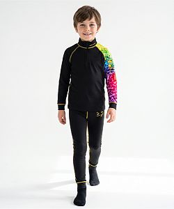 Dětské funkční triko se zipem ROBOPES černá Bamboo Thermo