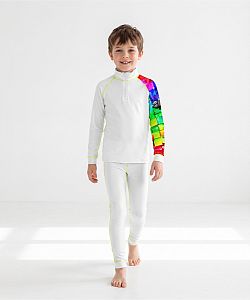 Dětské funkční triko se zipem ROBORYBA bílá Bamboo Thermo