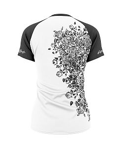Funkční dámské sportovní volné triko Flowers bílá