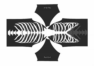 Funkční pánské sportovní volné triko Skeleton