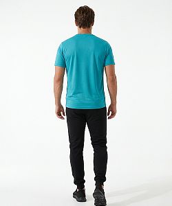 Pánské funkční tričko BASIC krátký rukáv azurová Bamboo Technical