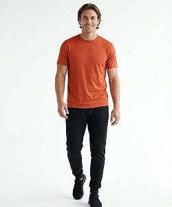 Pánské funkční tričko BASIC krátký rukáv cihlová Bamboo Technical
