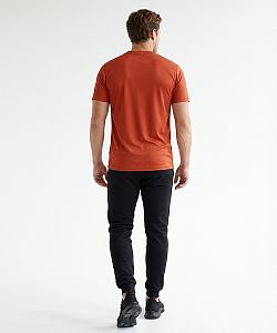 Pánské funkční tričko BASIC krátký rukáv cihlová Bamboo Technical