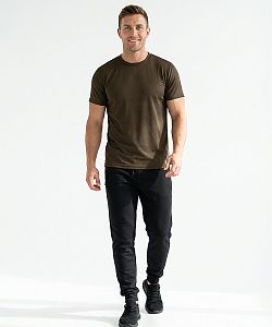 Pánské funkční tričko BASIC krátký rukáv hnědá Bamboo Technical